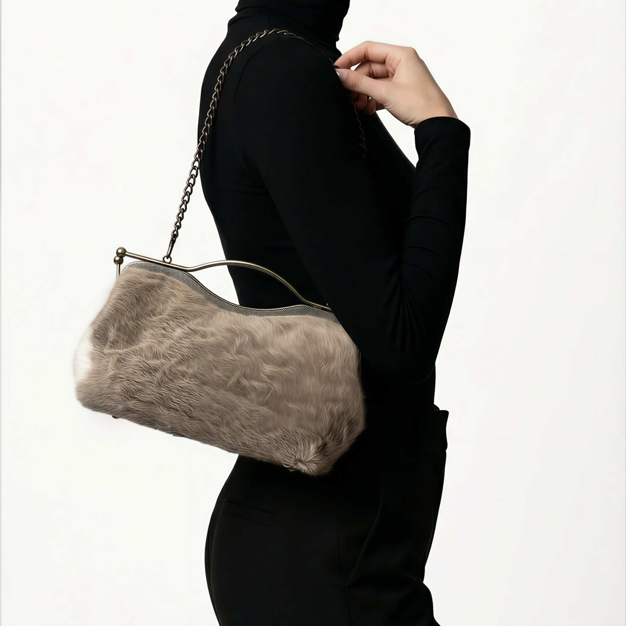 Beige Dark - Bolso de Lujo en Piel